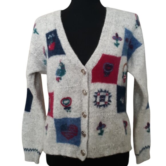 Vintage Woolrich Wool Button Up Cardigan Embroidered Grannycore Sweater - Picture 1 of 10